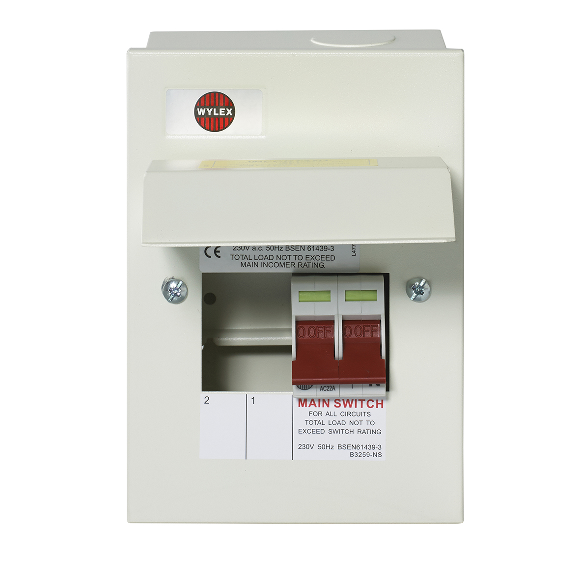 2 Way Consumer Unit Main Switch  63A 