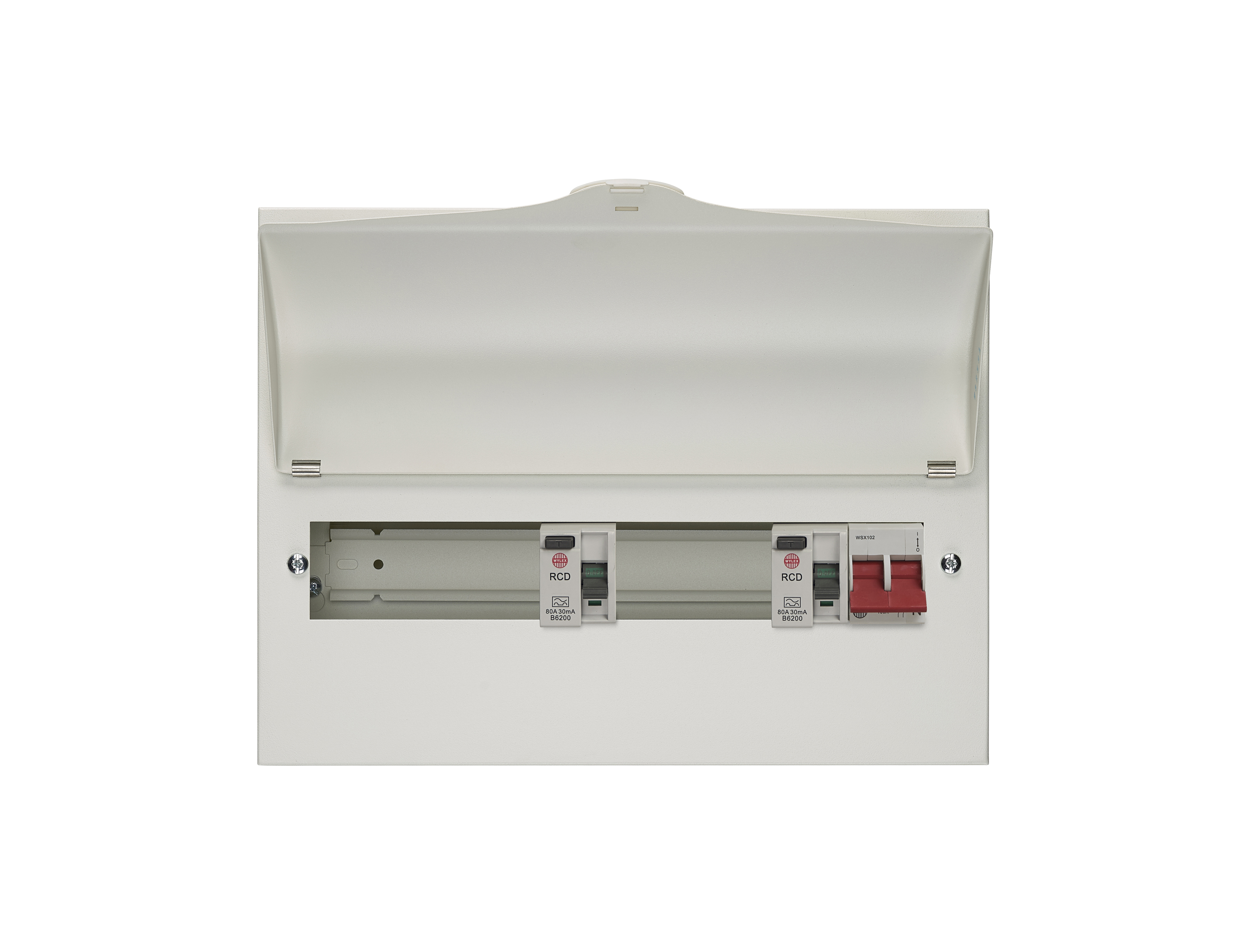 10 Way Dual RCD Consumer Unit 100A Main Switch, 80A 30mA RCDs, Flexible Configuration 