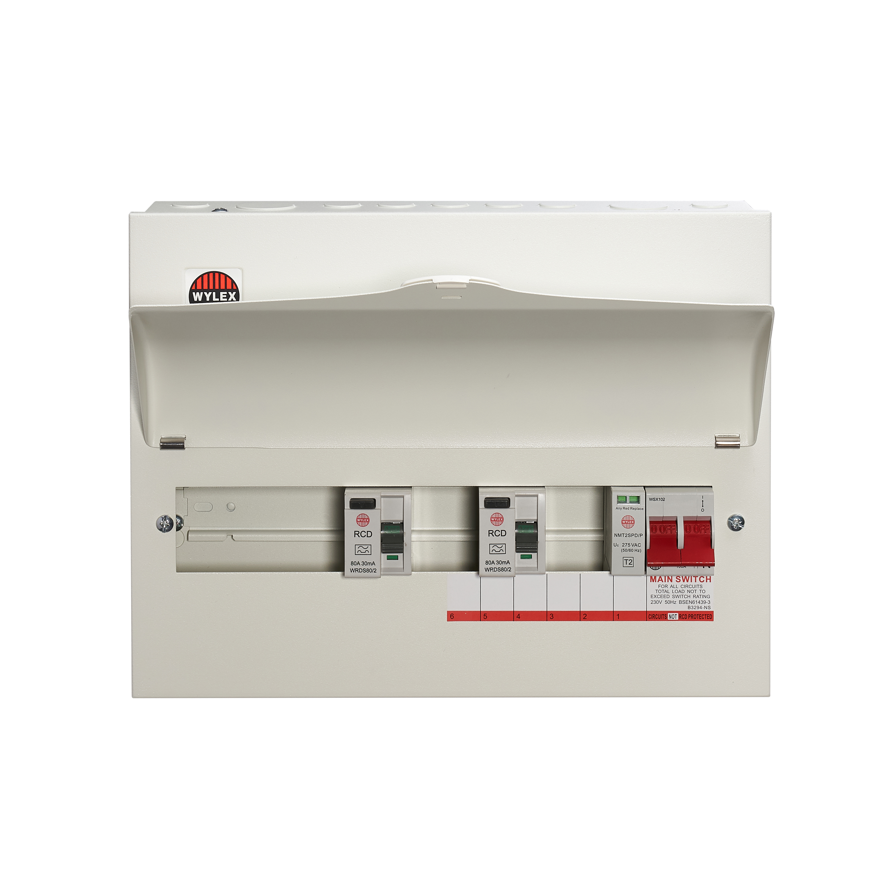 9 Way High Integrity Consumer Unit 100A Main Switch, 80A 30mA RCDs, Flexible Configuration, with SPD