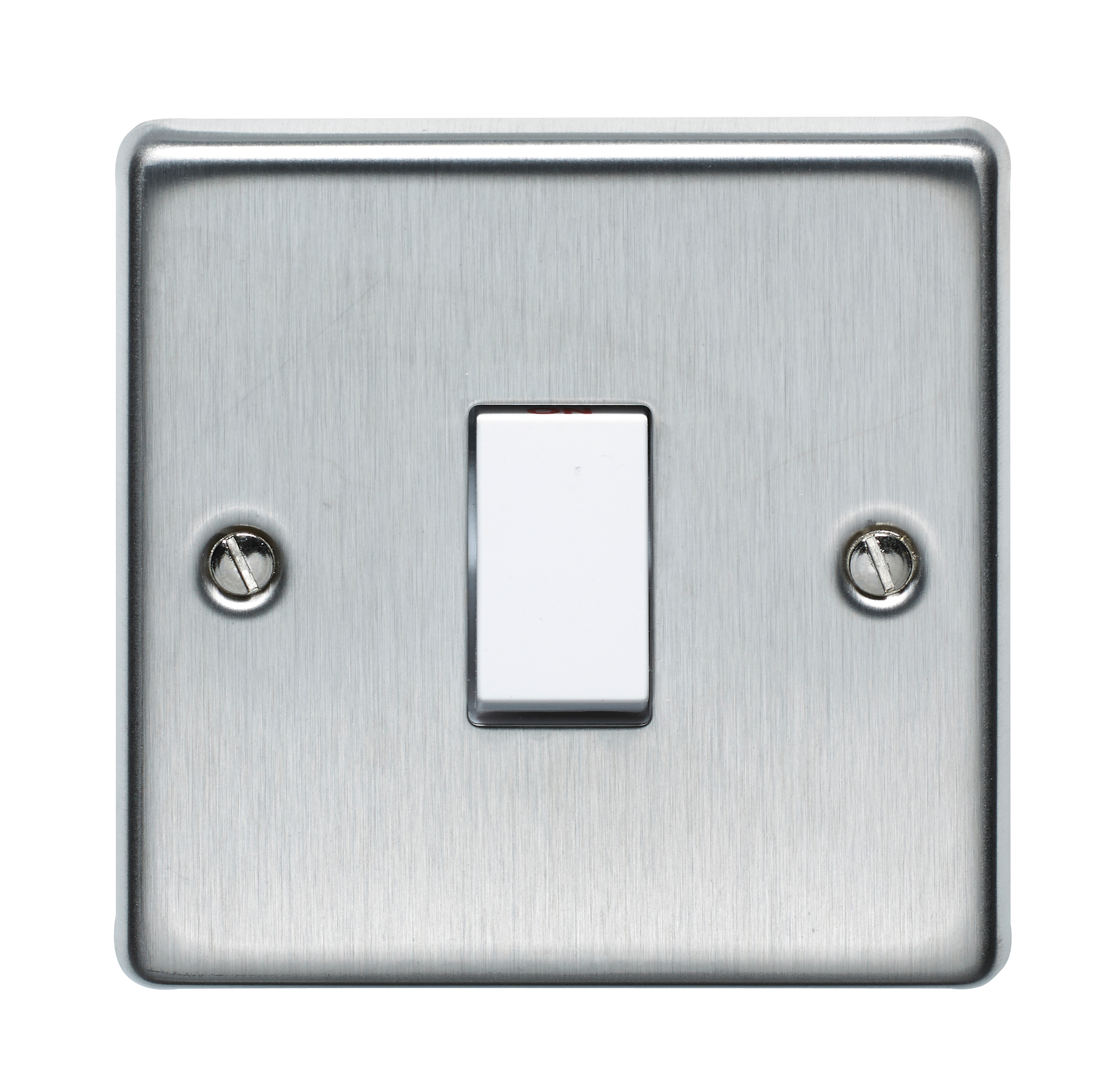 10AX 1 Gang 1 Way Single Pole Plate Switch Stainless Steel Finish