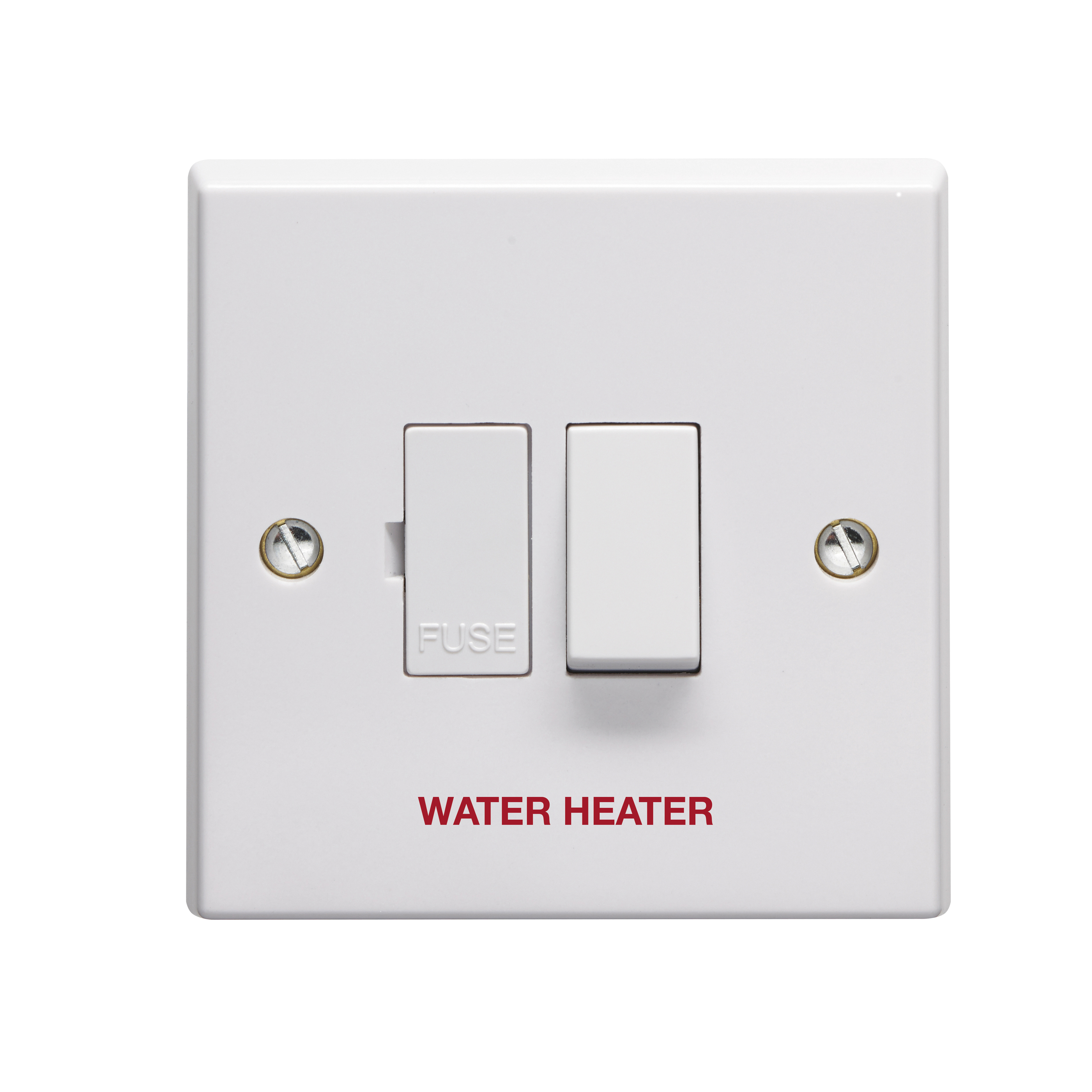 13A Double Pole Switched Fused Connection Unit Printed 'Water Heater'