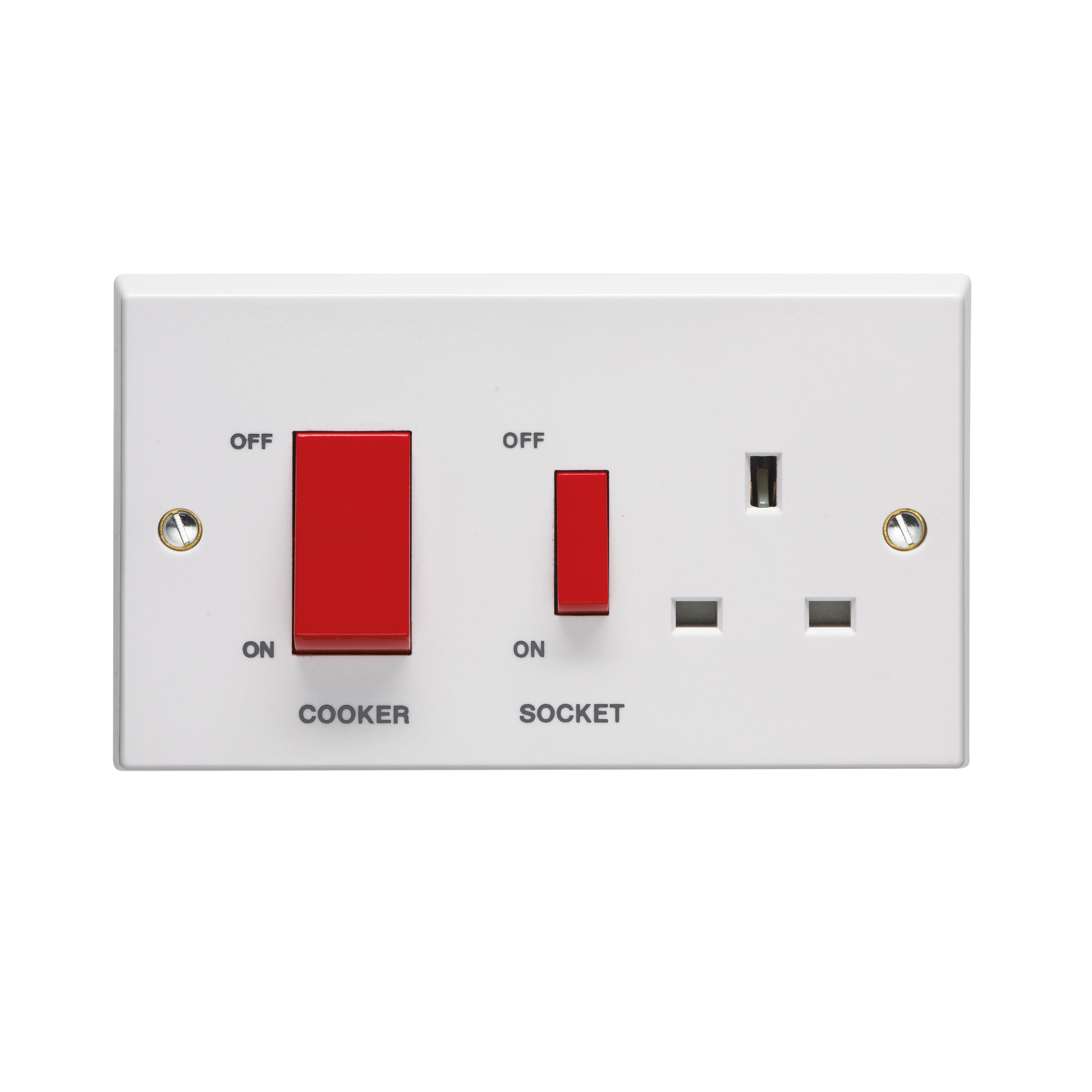 45A Cooker Control Unit With 13A Double Pole Switched Socket Outlet